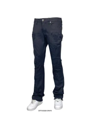 BTP24260 DISTRESSED STACK FIT JEANS (KIDS)