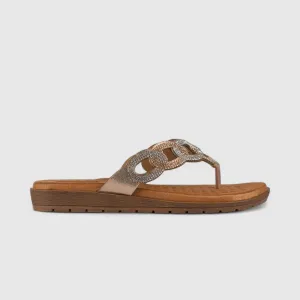Bulbul Flat Bling Thong Sandal Beige HAR009