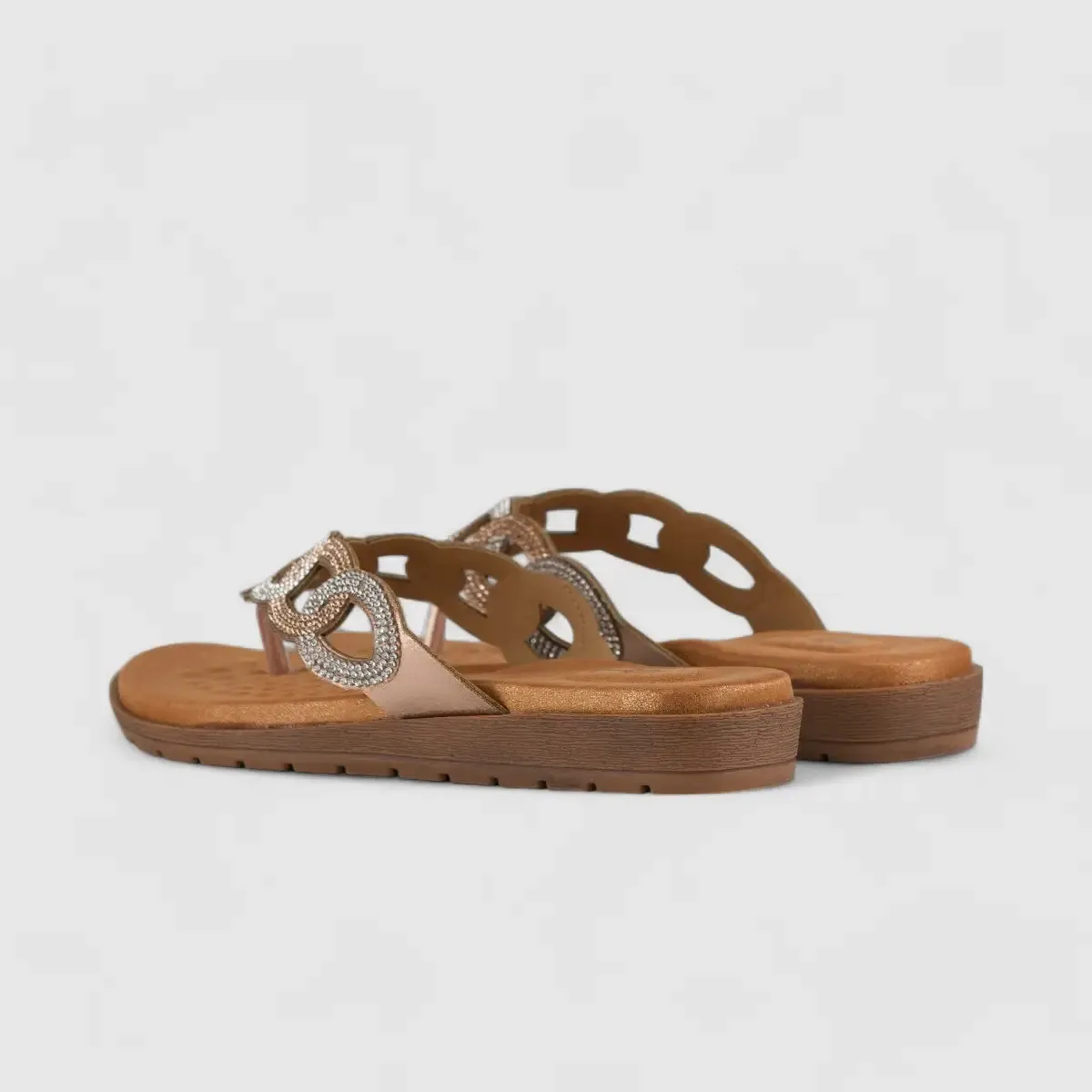 Bulbul Flat Bling Thong Sandal Beige HAR009