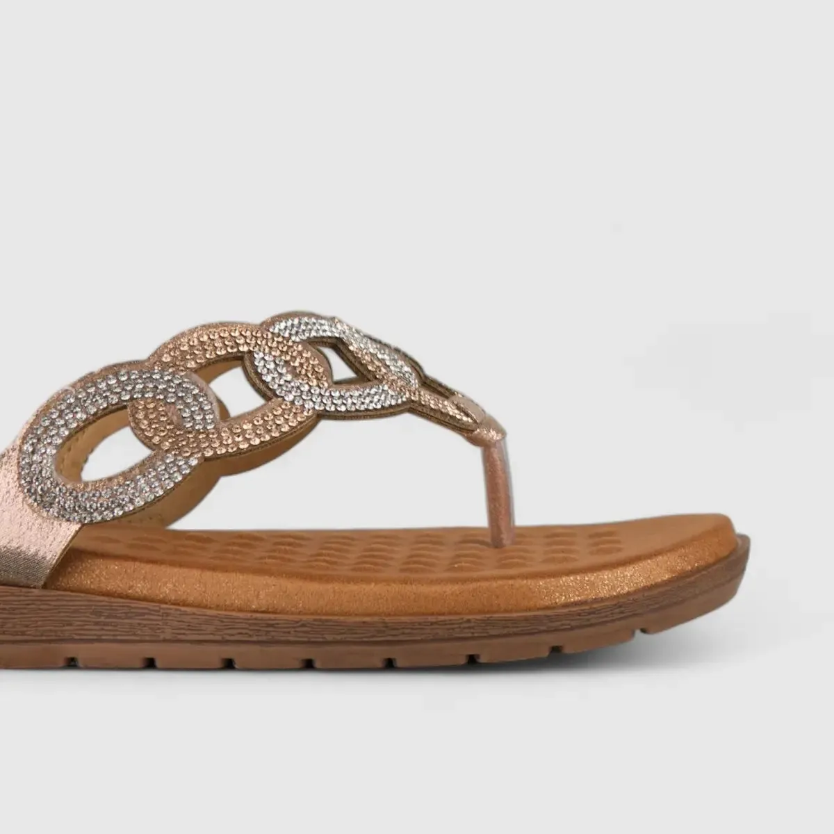 Bulbul Flat Bling Thong Sandal Beige HAR009