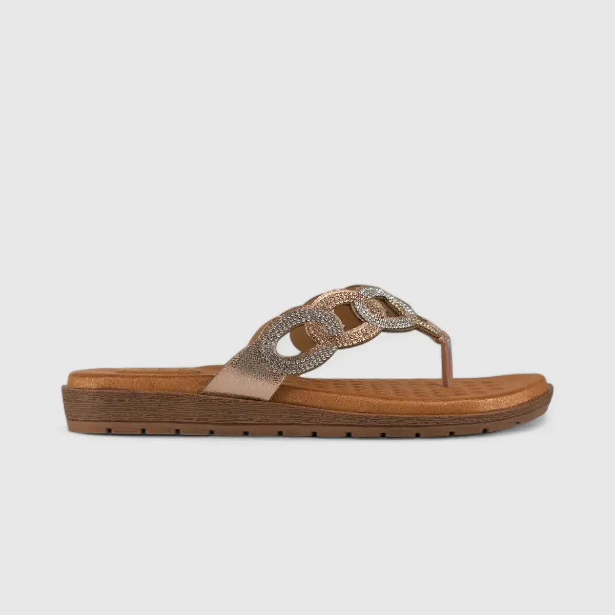 Bulbul Flat Bling Thong Sandal Beige HAR009