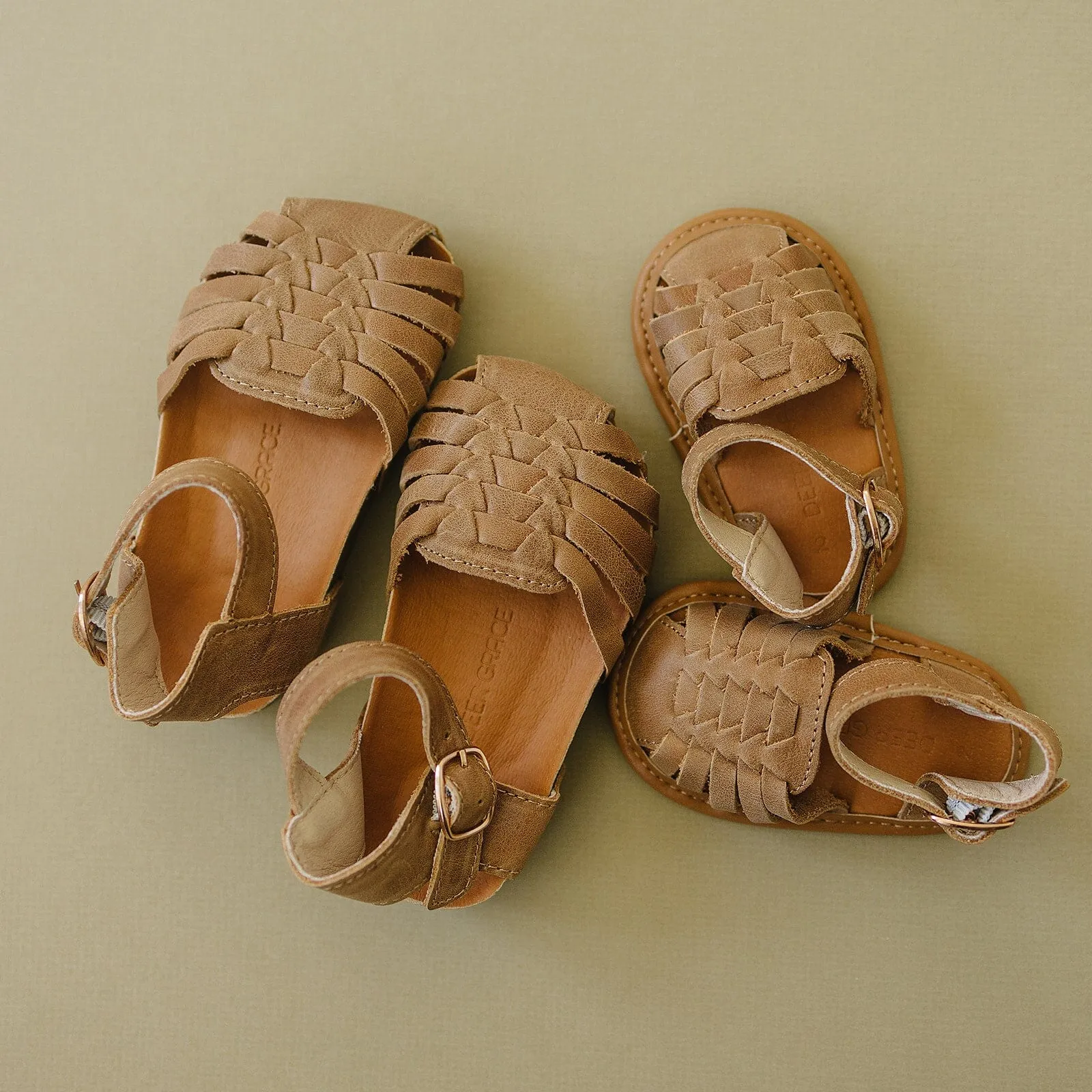 Camel - Woven Sandal - US Size 2-4 - Soft Sole