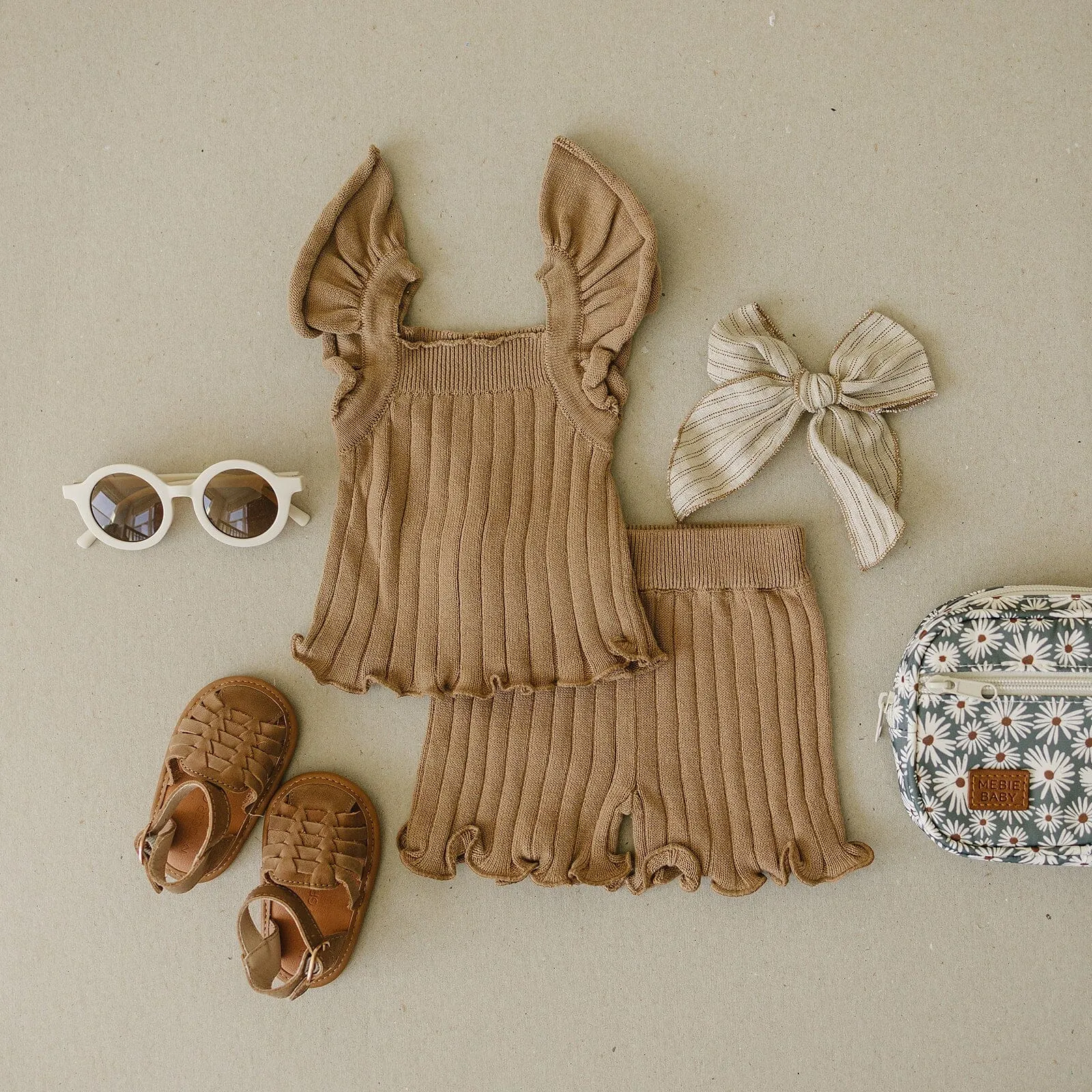 Camel - Woven Sandal - US Size 2-4 - Soft Sole