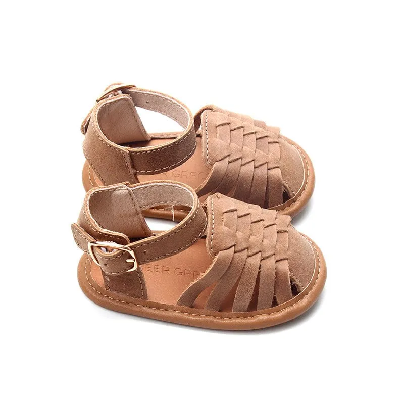 Camel - Woven Sandal - US Size 2-4 - Soft Sole