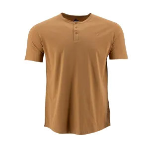 Camiseta 1492 Mangas Cortas Cuello Henley Lisa Para Caballeros
