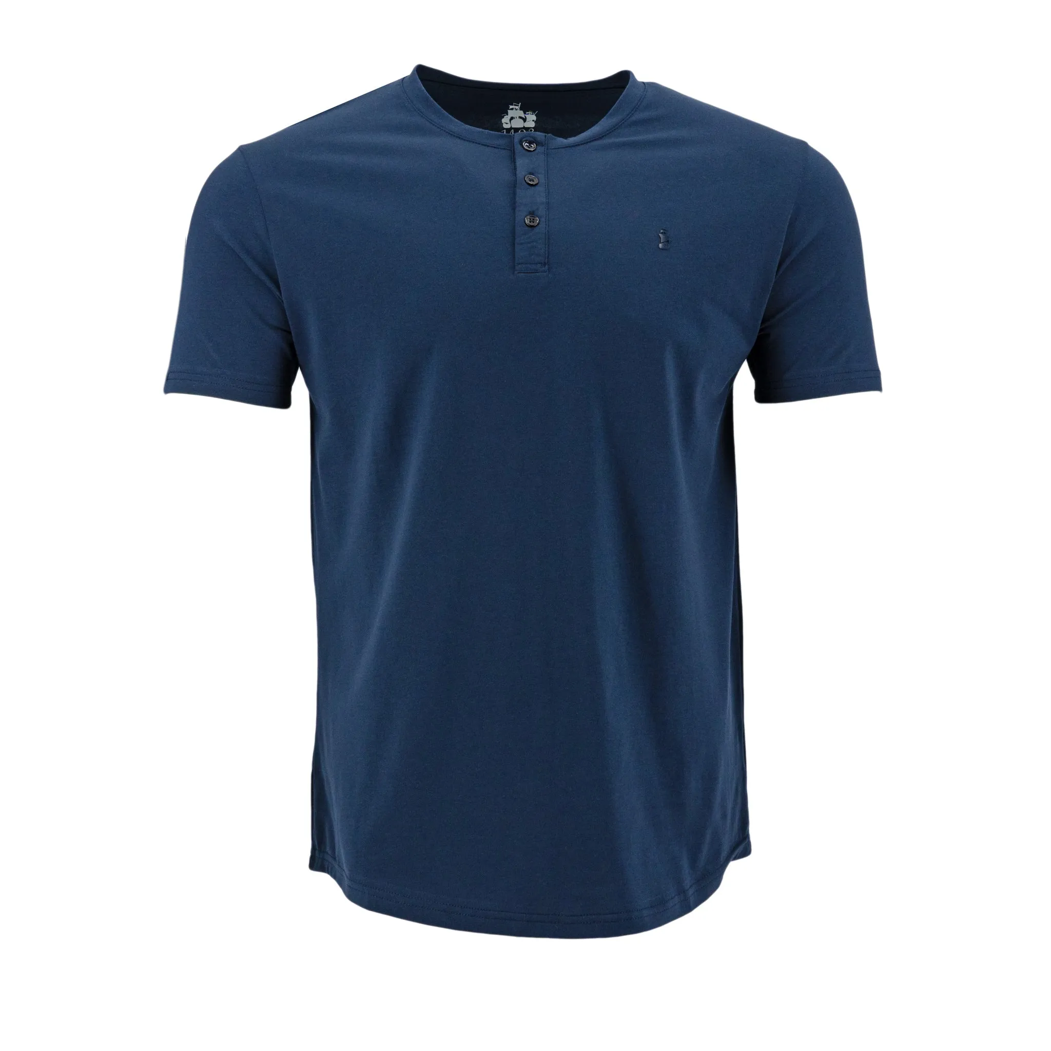 Camiseta 1492 Mangas Cortas Cuello Henley Lisa Para Niños