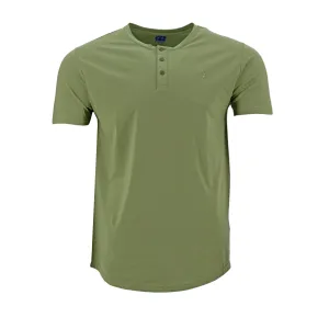 Camiseta 1492 Mangas Cortas Henley Lisa P/ Caballeros