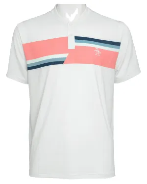Camiseta Penguin Mangas Cortas Cuello Henley Estampada P/ Caballeros