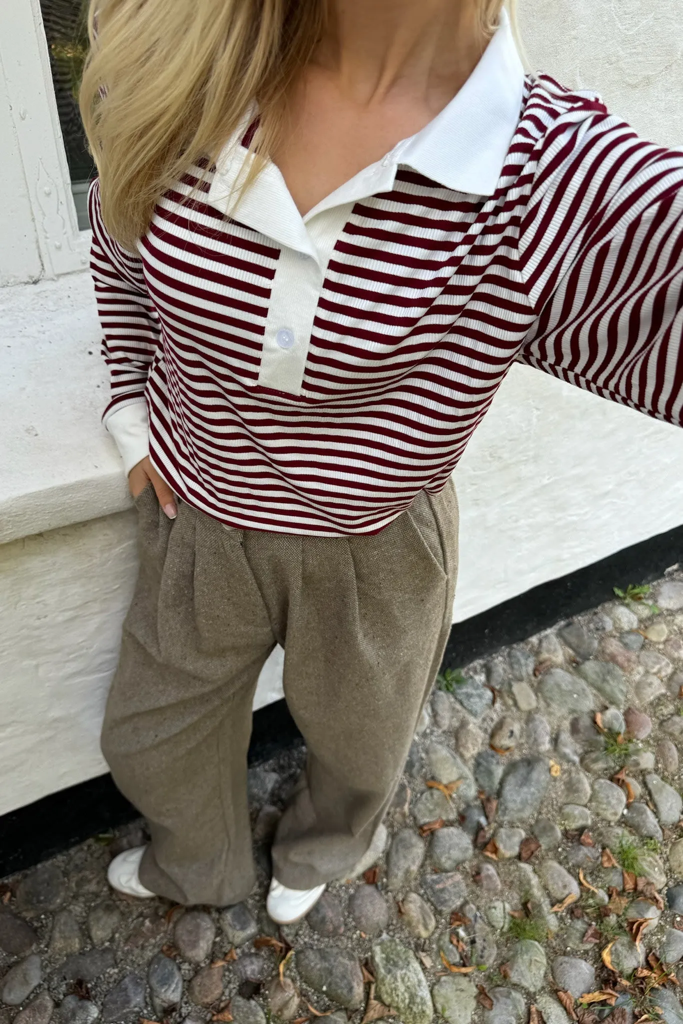 CarlyIC Polo - Bordeaux Stribet