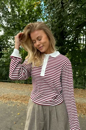 CarlyIC Polo - Bordeaux Stribet