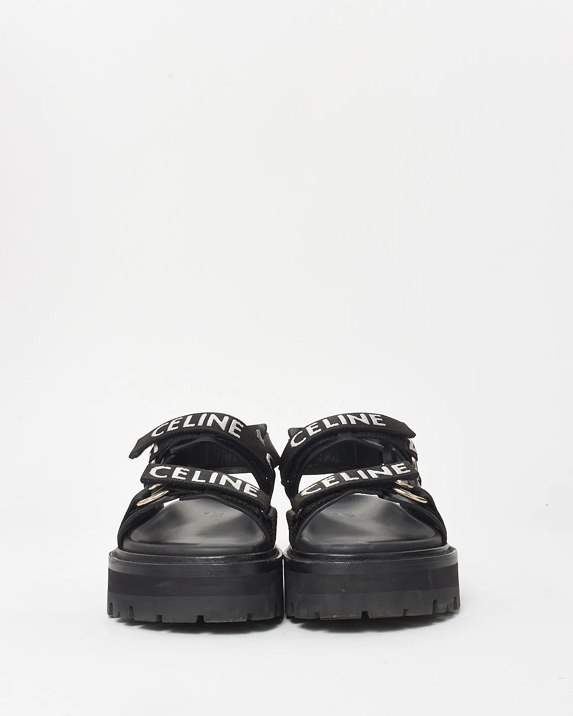 Celine Logo Print Lug Sole Dad Sandals - 40