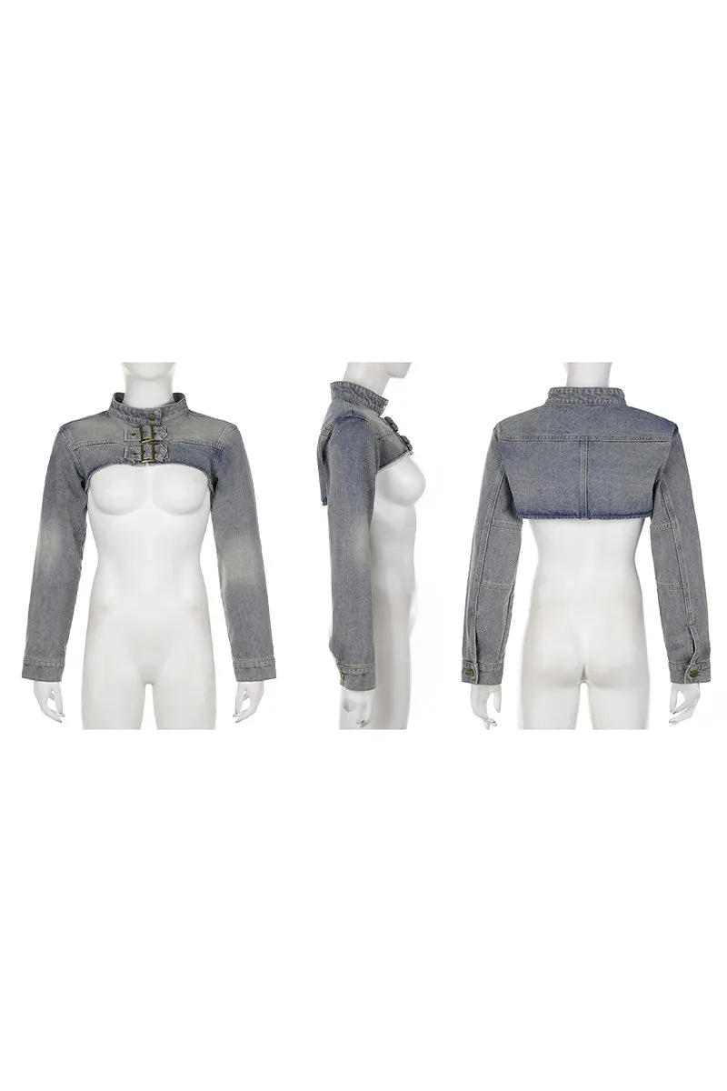 CF810 Denim Ultra Cropped Jacket
