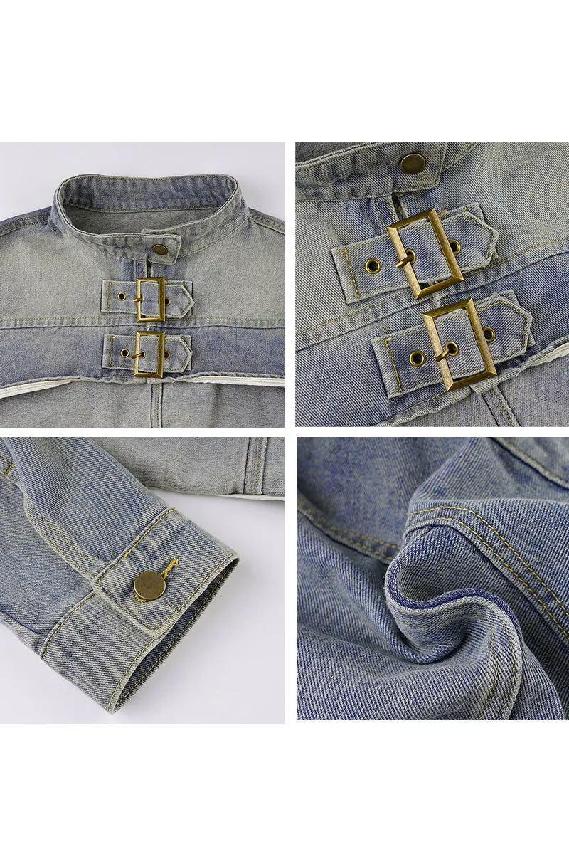 CF810 Denim Ultra Cropped Jacket