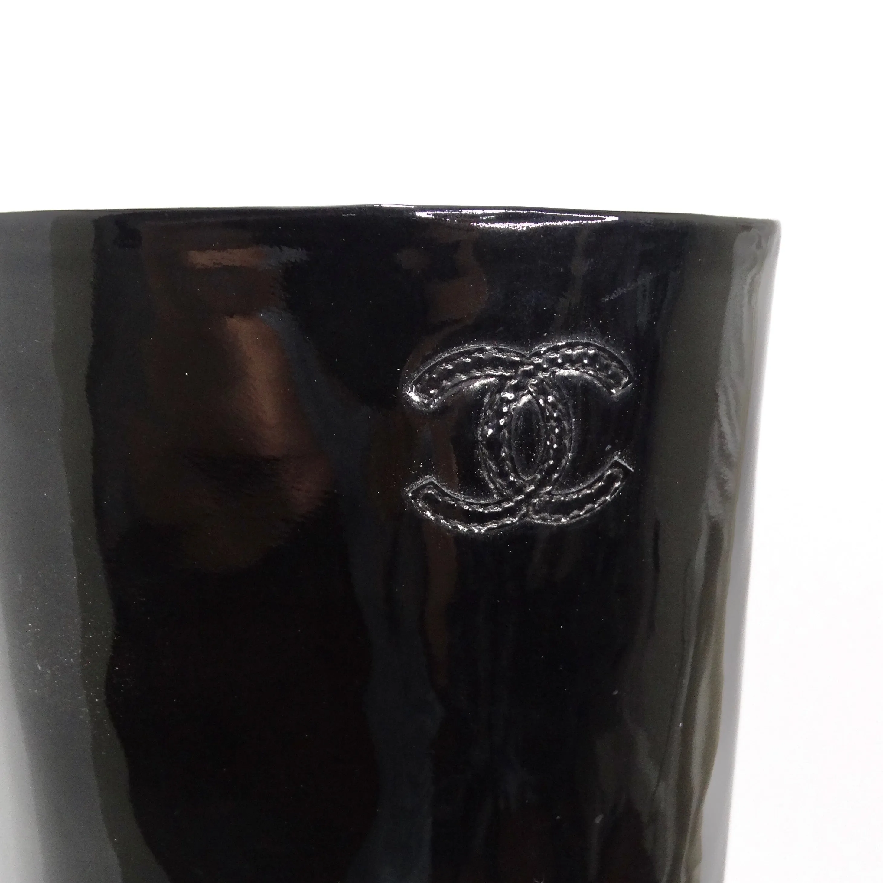 Chanel Black Patent Leather Boots