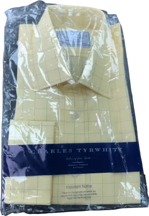 Charles Tyrwhitt Yellow Button Down Collar Brushed Flannel Shirt UK 34" CHEST