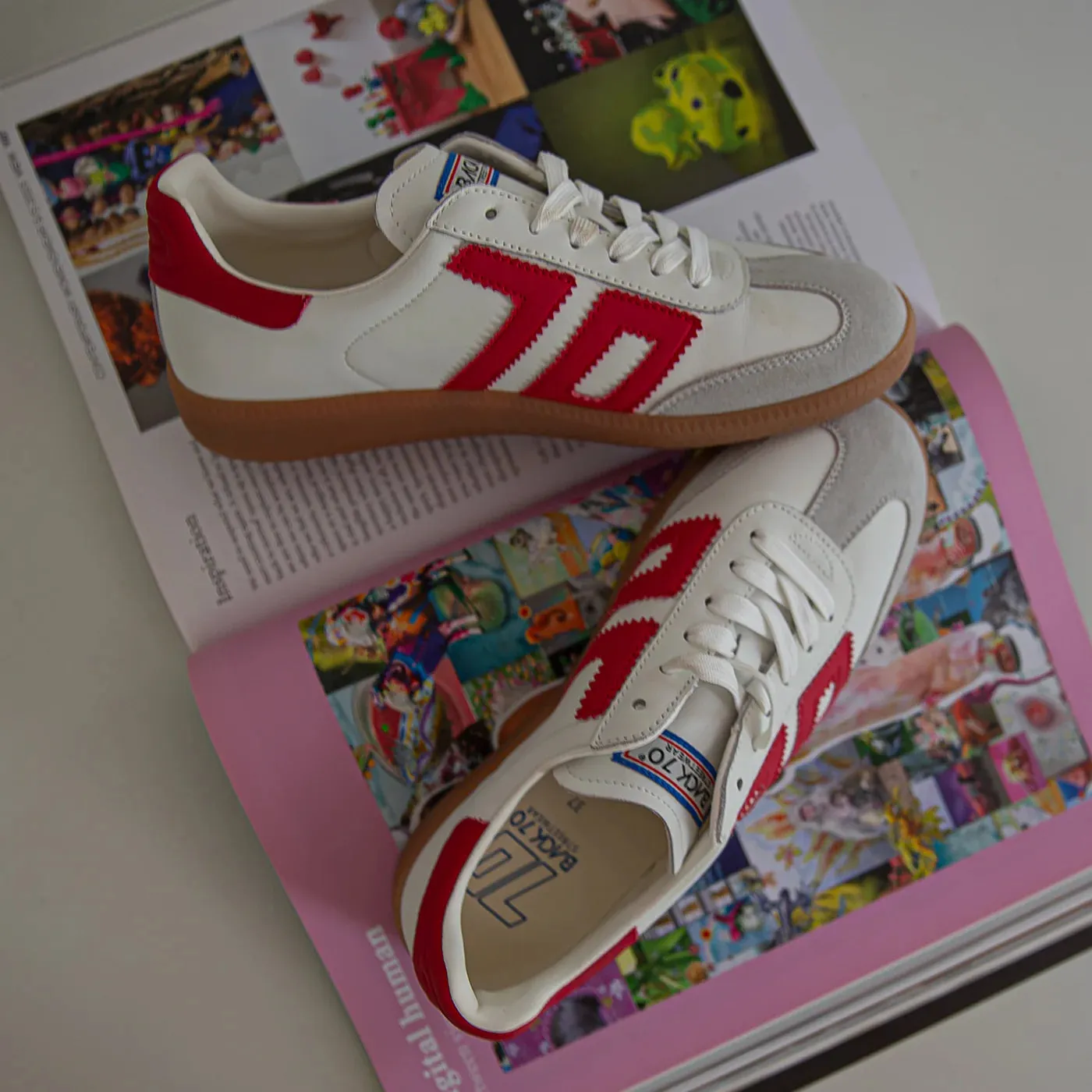 Cloud Sneaker in White with Red