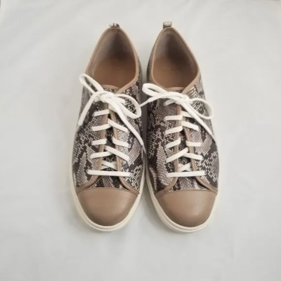 Cole Haan Women's Grand Snake-Embossed Light Weight Low Top Leather Sneakers 9M