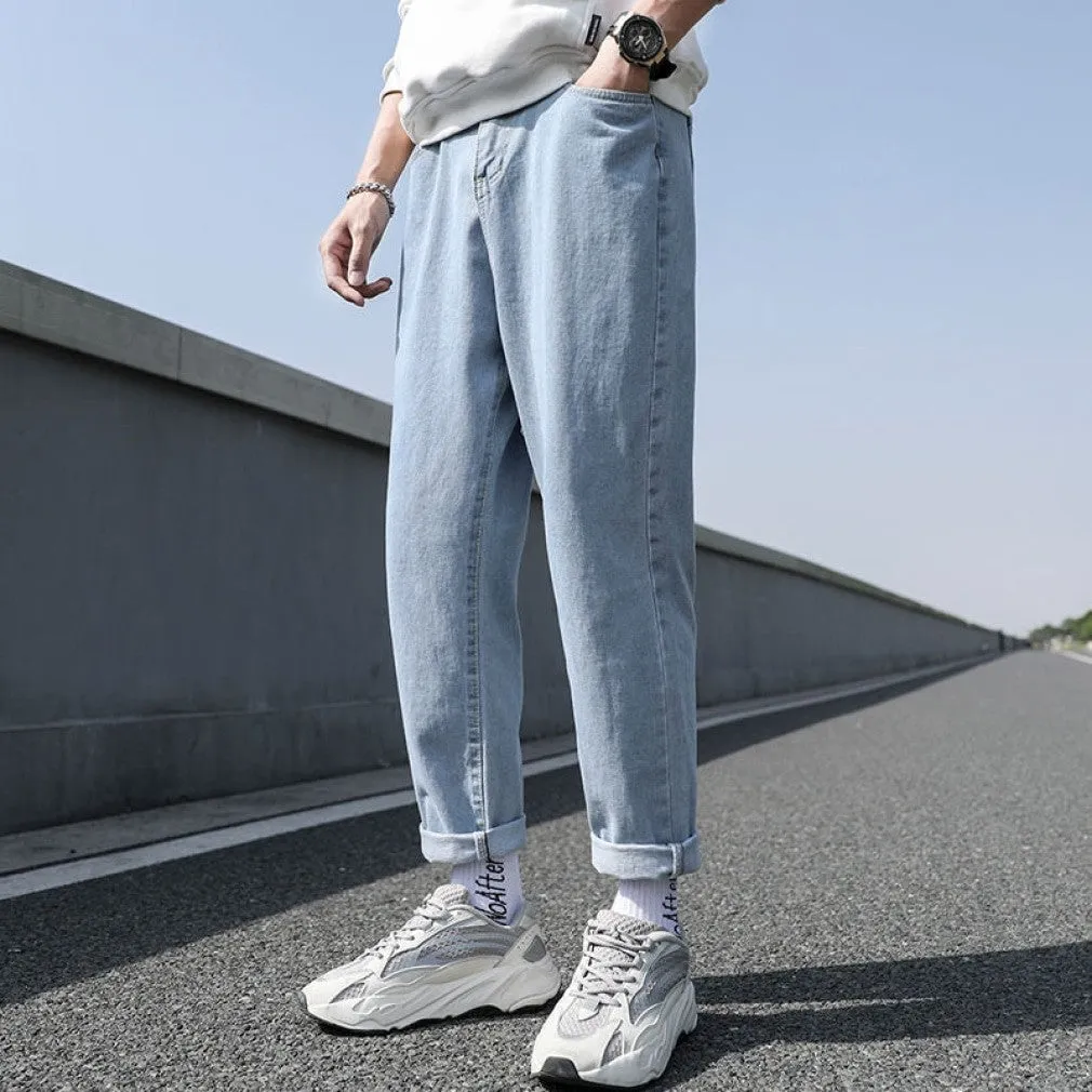 ContiNent 33 Loose Men Jeans Male Trousers Simple Design High Quality Cozy All-match Students Daily Casual Straight Denim Pants