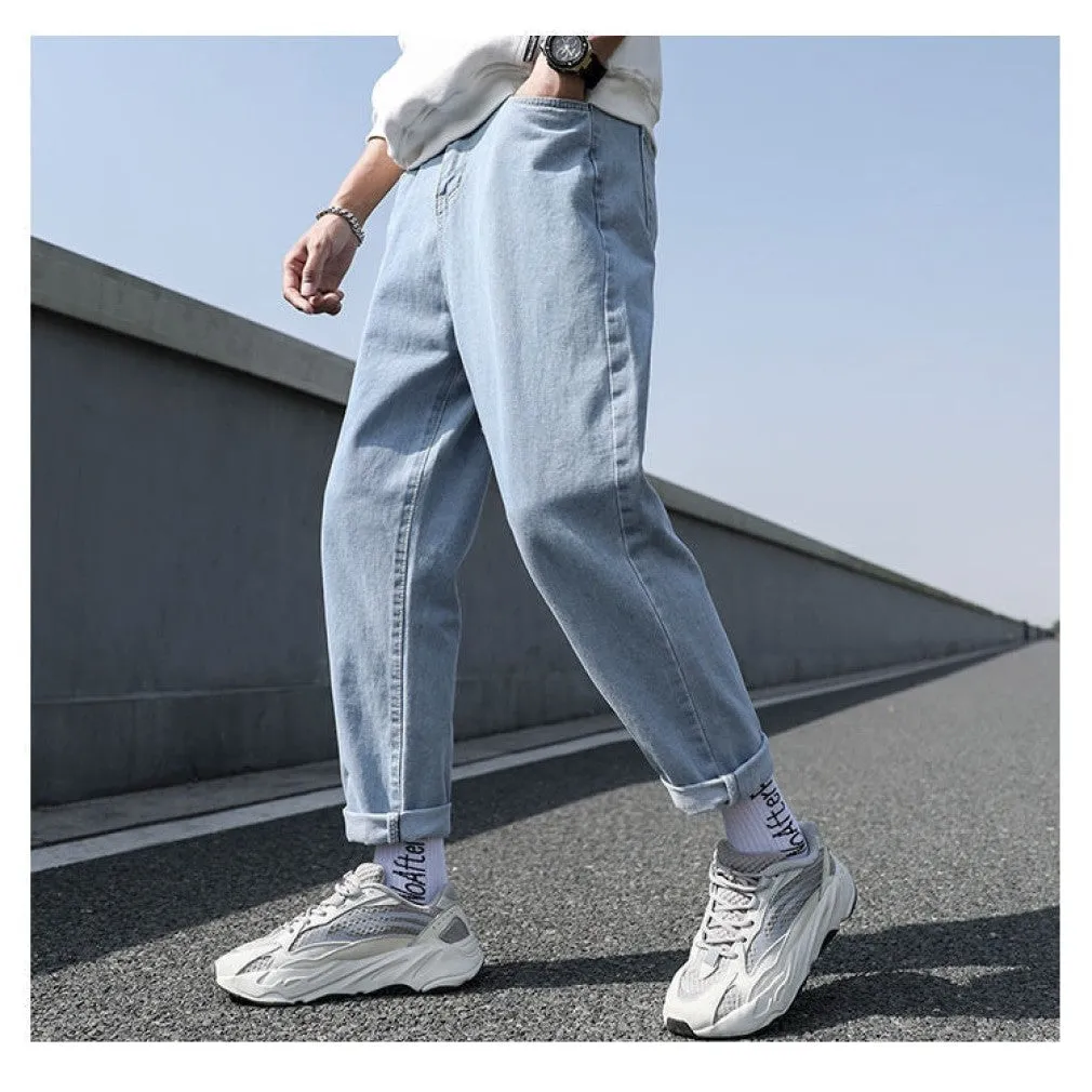 ContiNent 33 Loose Men Jeans Male Trousers Simple Design High Quality Cozy All-match Students Daily Casual Straight Denim Pants