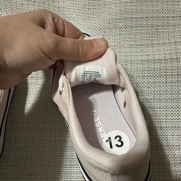 Converse 13 &amp; 1,2,3 Girls Light Pink Metallic White Black Brown Soles Sneakers