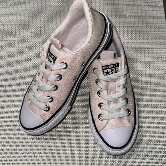 Converse 13 &amp; 1,2,3 Girls Light Pink Metallic White Black Brown Soles Sneakers