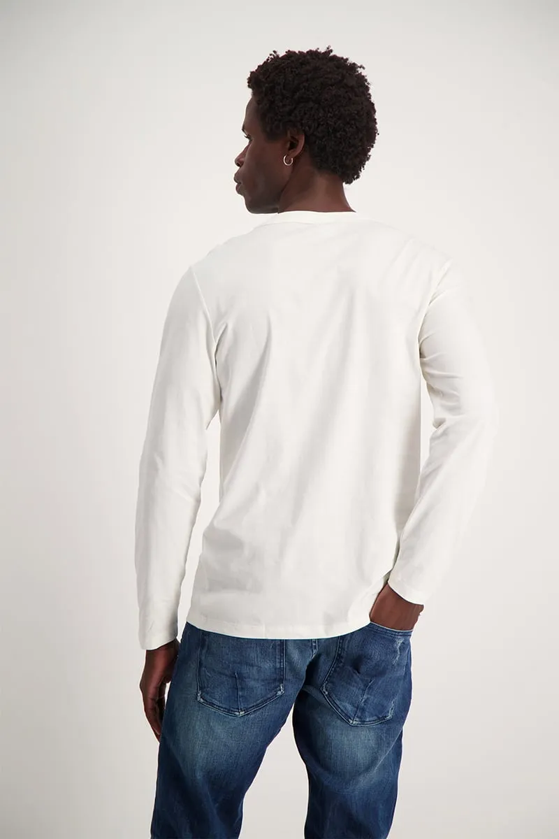 Core Long Sleeve Henley Tee - White