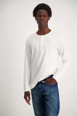 Core Long Sleeve Henley Tee - White