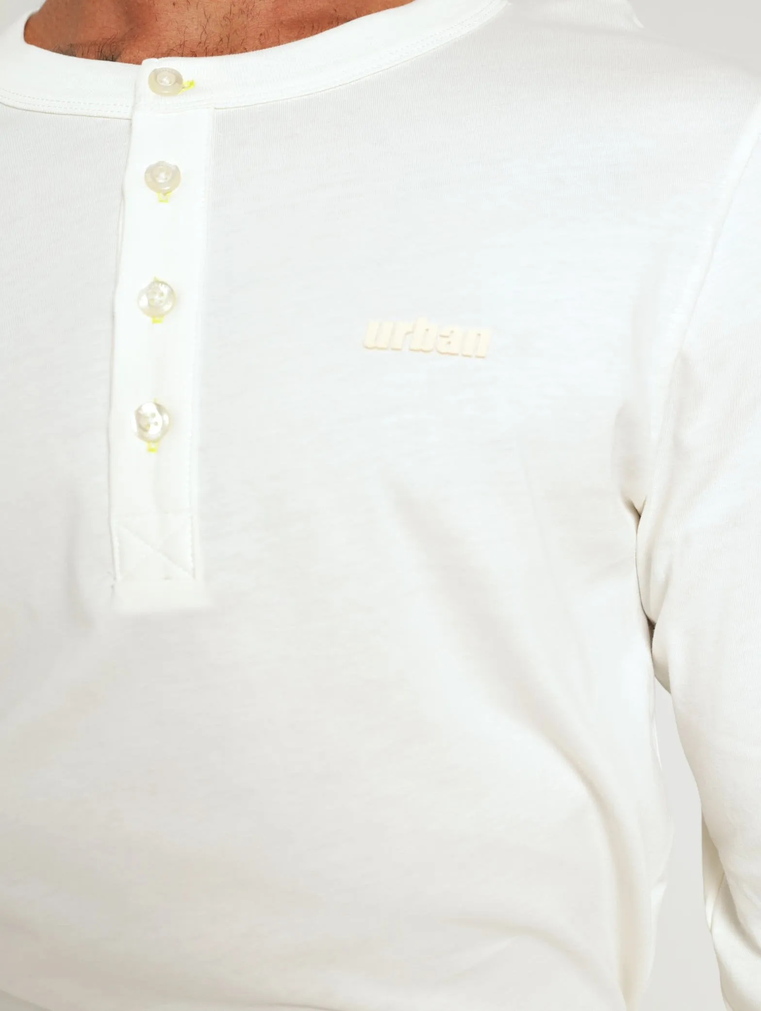 Core Long Sleeve Henley Tee - White