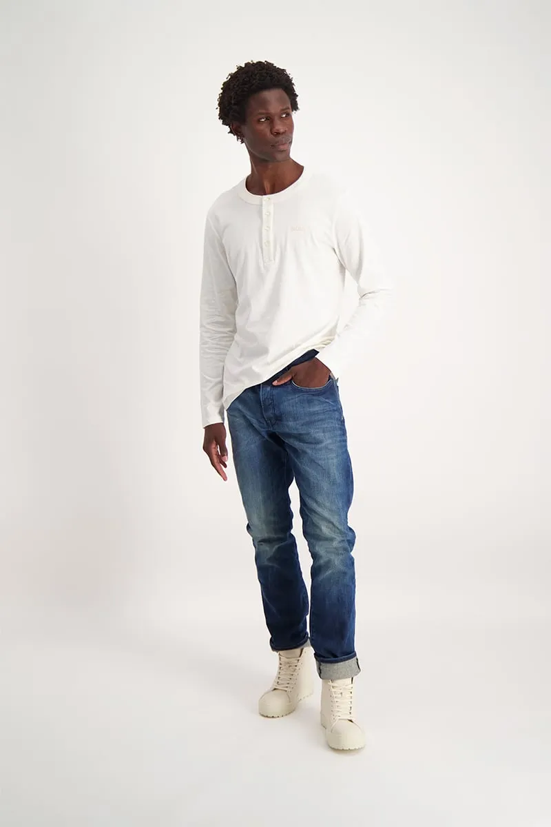 Core Long Sleeve Henley Tee - White