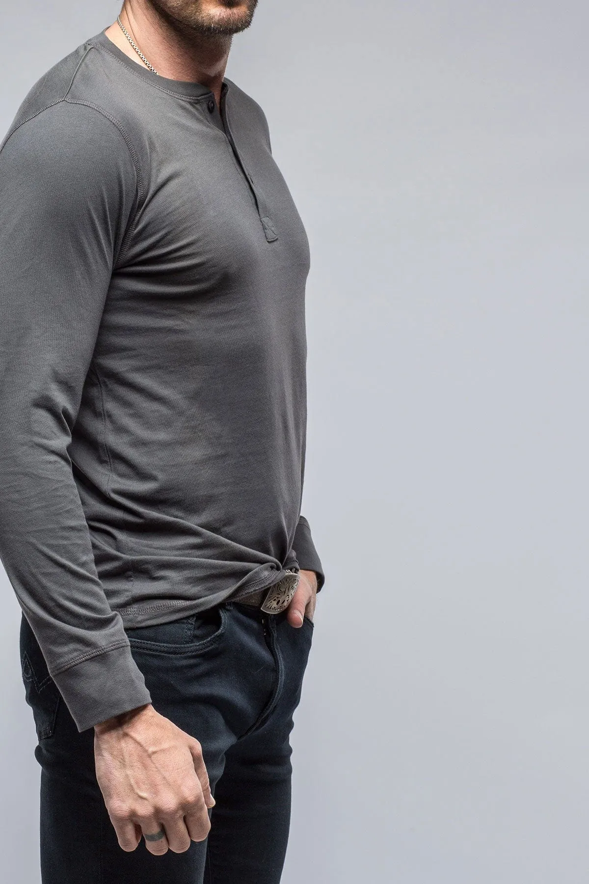 Coronado Cotton LS Henley in Grey