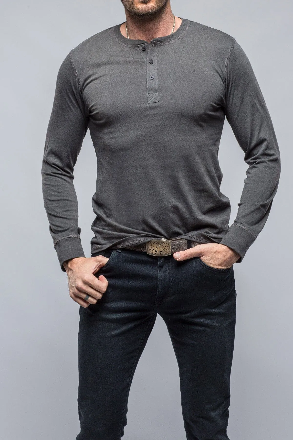 Coronado Cotton LS Henley in Grey