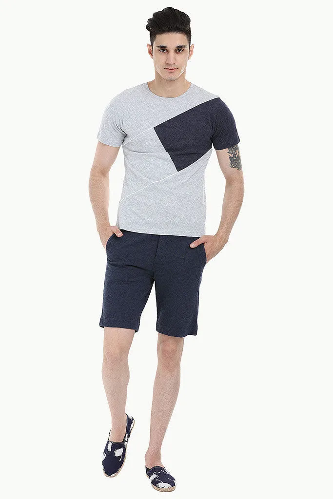 Cross Block Slub Tee