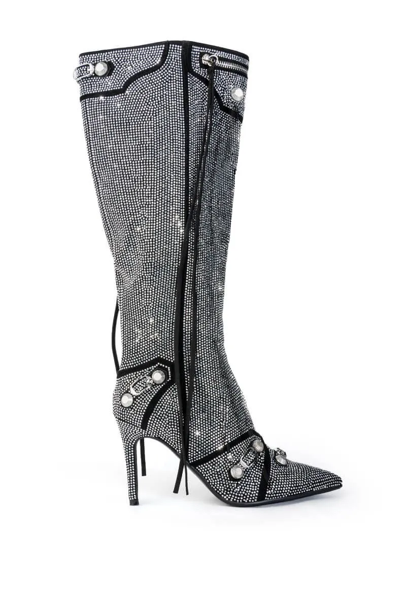 Crystals Knee high fashion boots