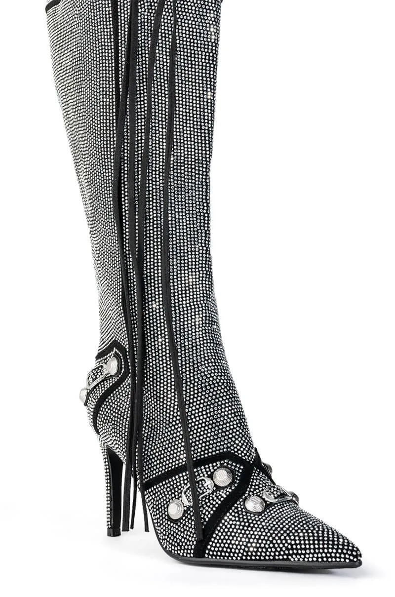 Crystals Knee high fashion boots