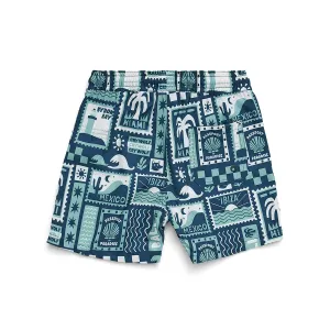CRYWOLF  BOARD SHORTS BLUE POSTCARDS