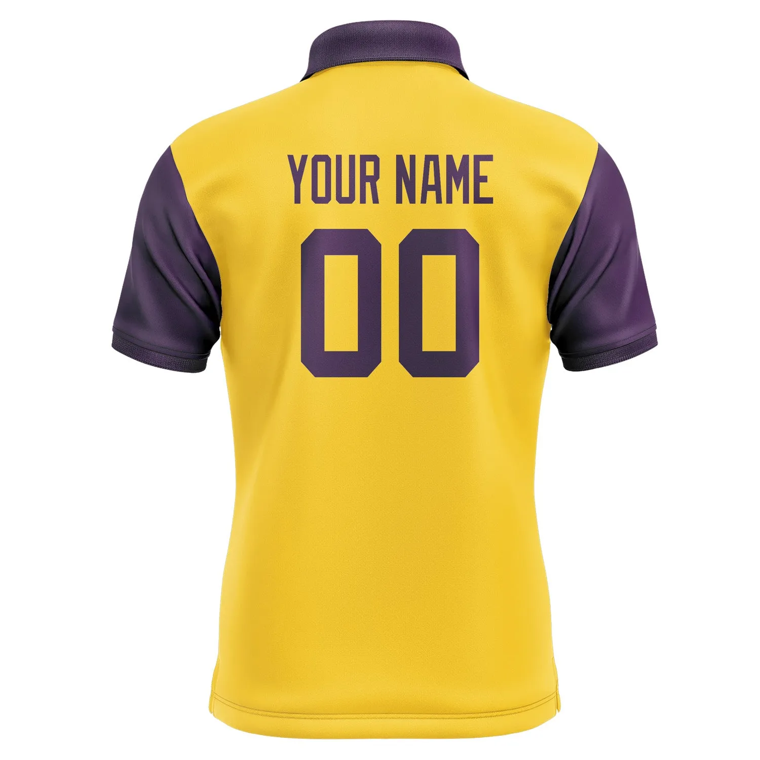 Custom Gold Purple Short-Sleeve Polo Shirt