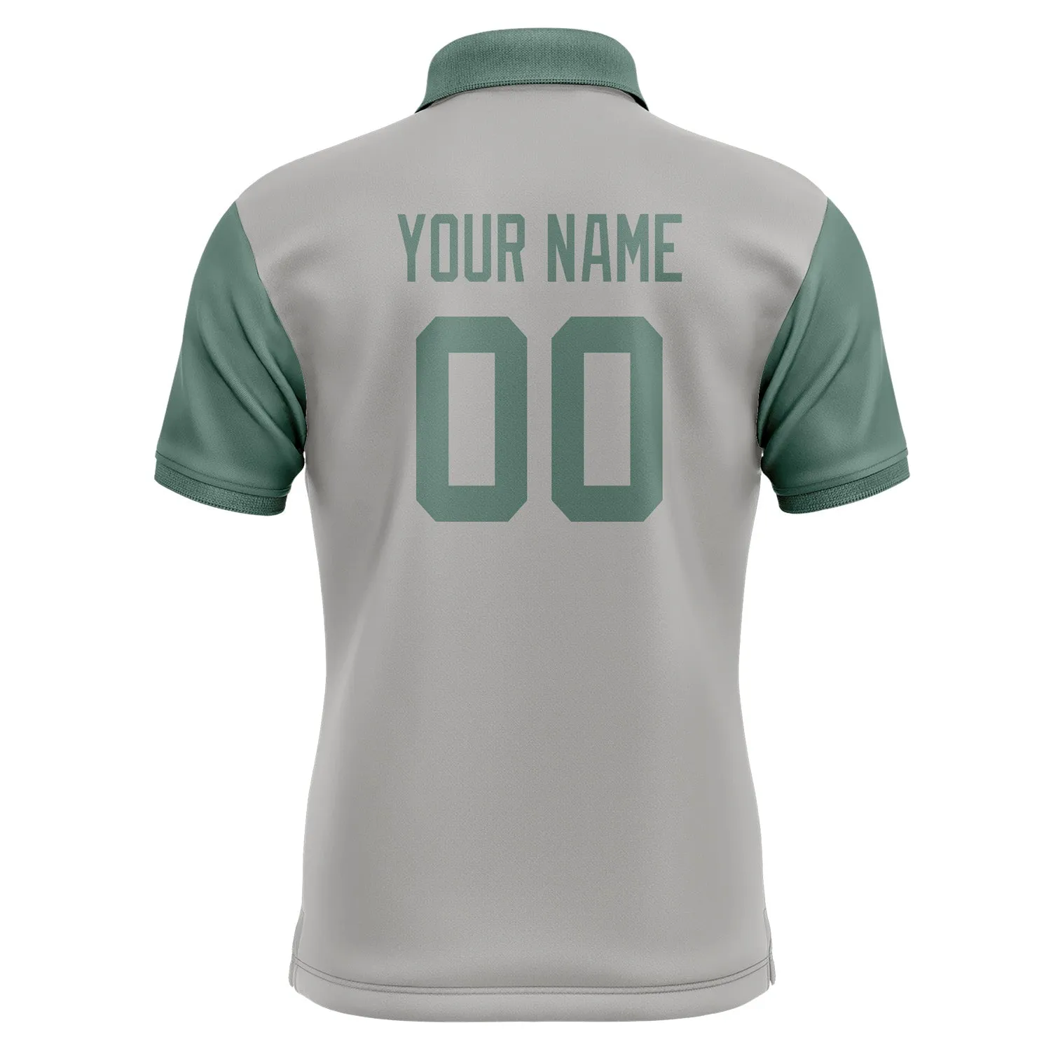 Custom Gray Blue Green Short-Sleeve Polo Shirt