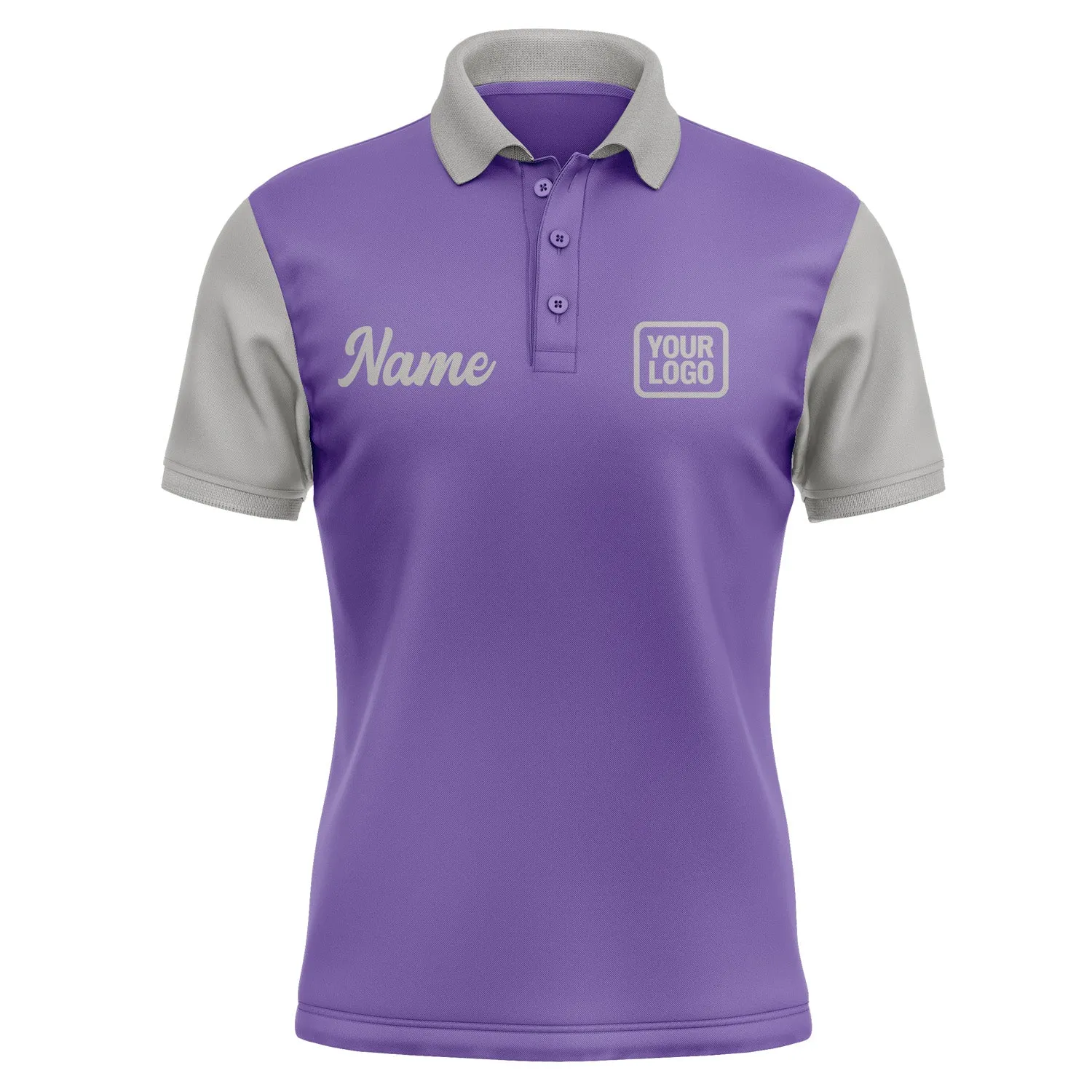 Custom Light Purple Gray Short-Sleeve Polo Shirt