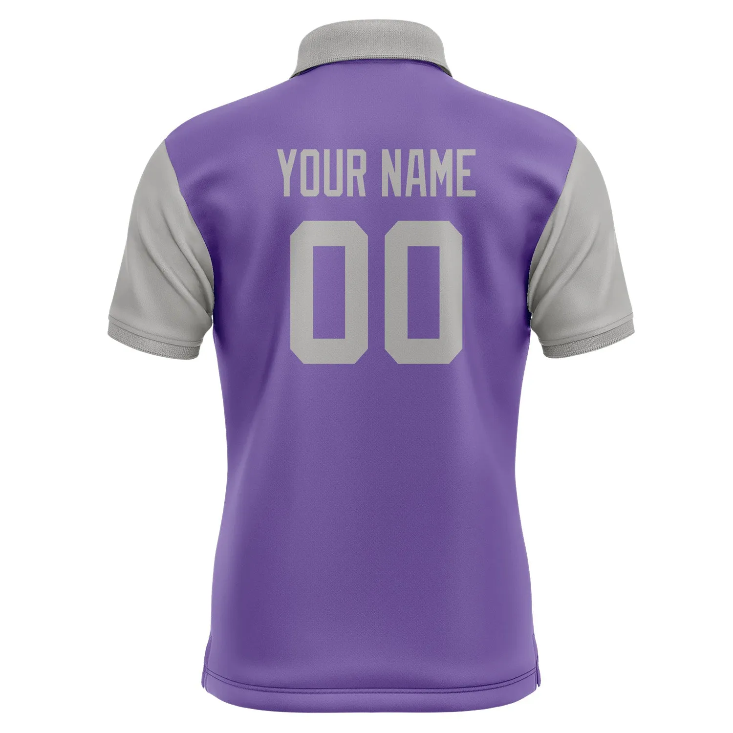 Custom Light Purple Gray Short-Sleeve Polo Shirt