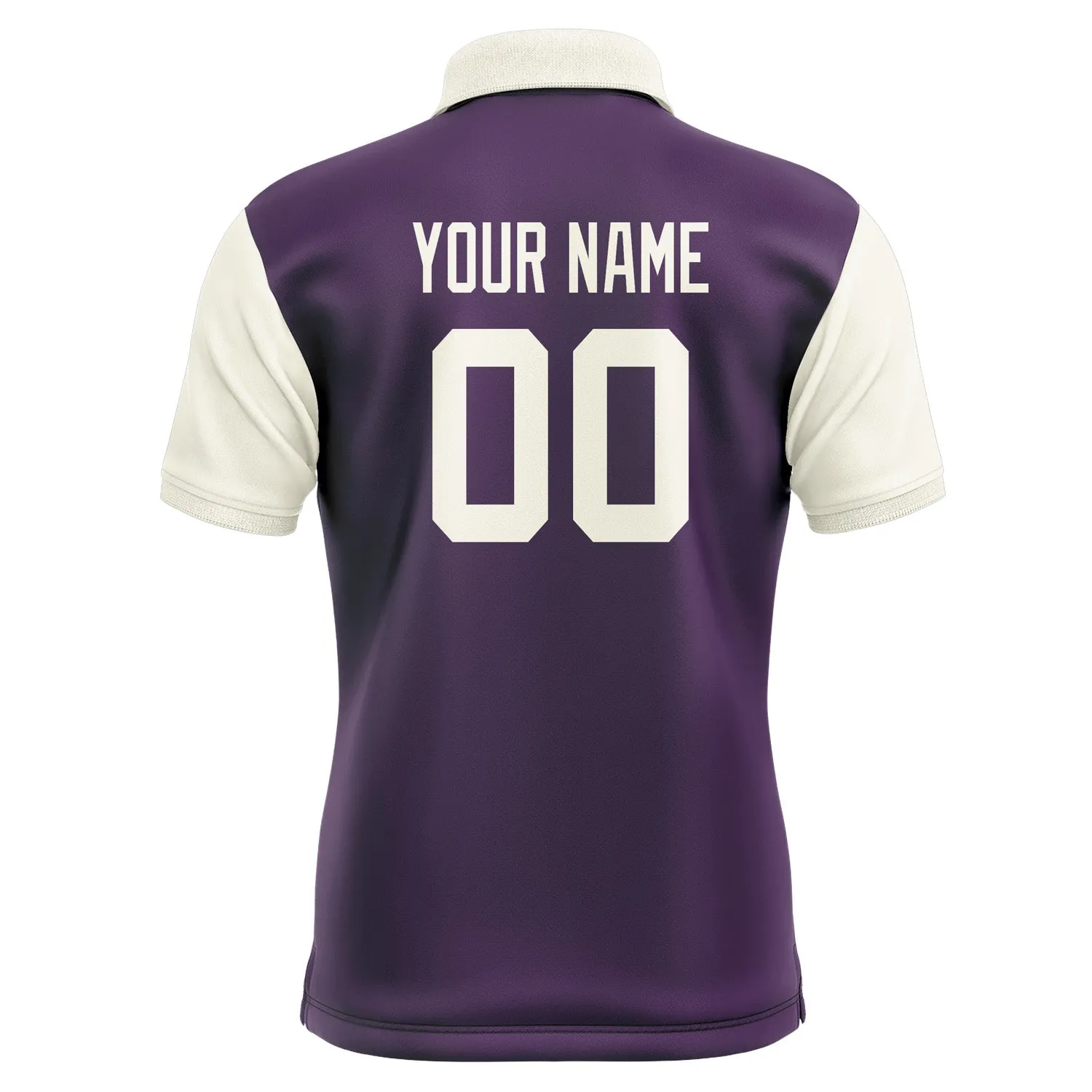Custom Purple Cream Short-Sleeve Polo Shirt