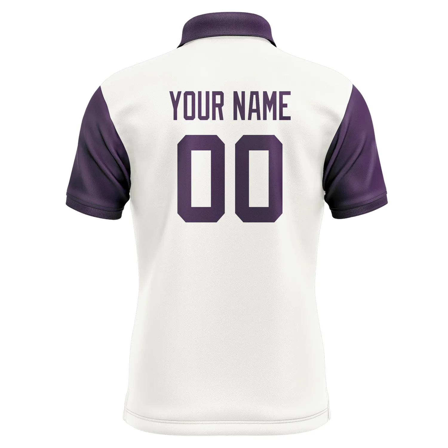 Custom White Purple Short-Sleeve Polo Shirt