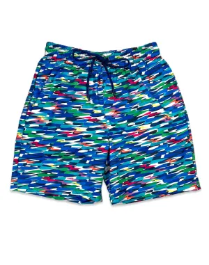 Dead Fish Hook Multi-color Wave Swim Trunks