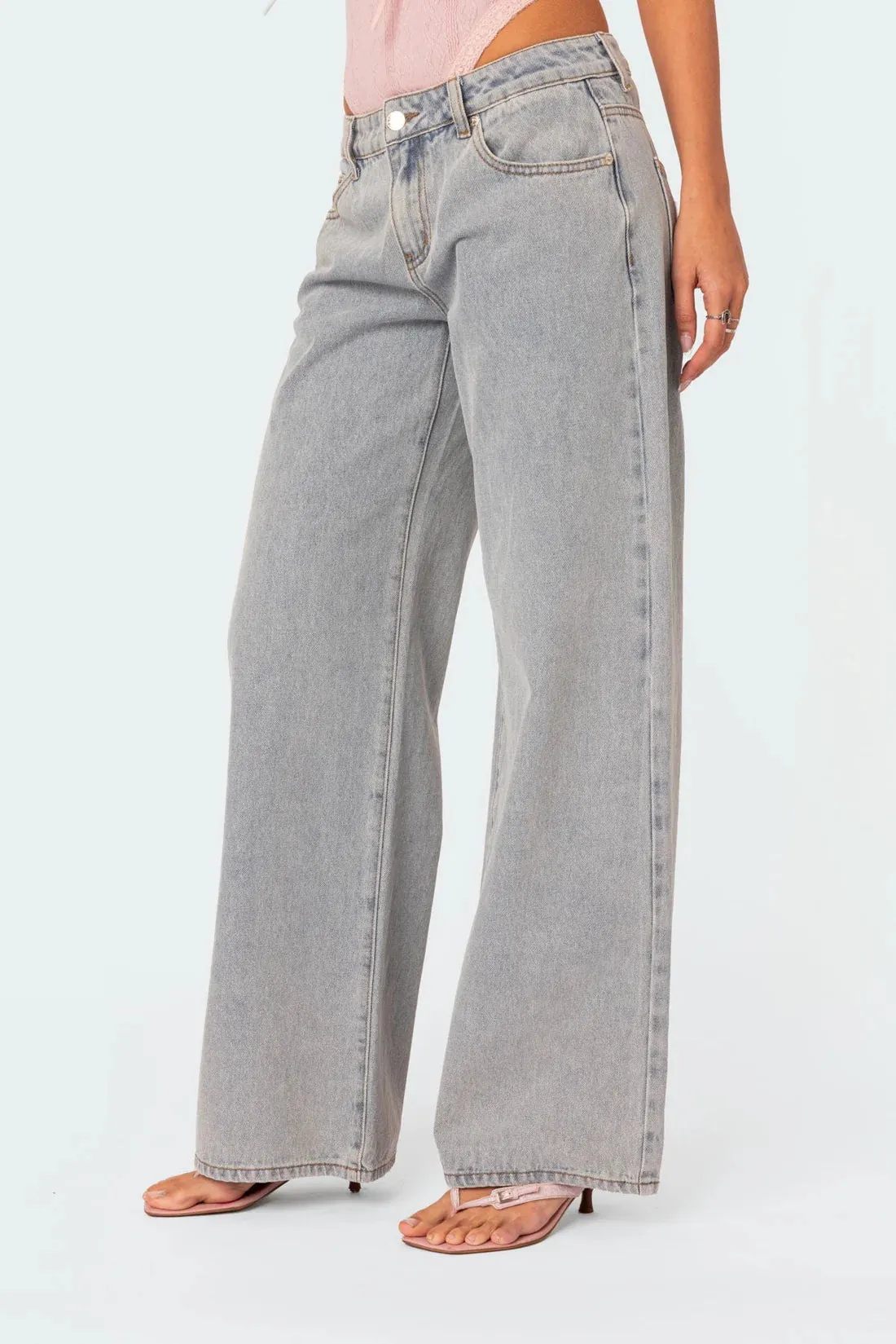 Denim Flair™ | Bow-Tie Loose Fit Jeans | Soft Cotton Blend, Relaxed Style & Adjustable Waistband