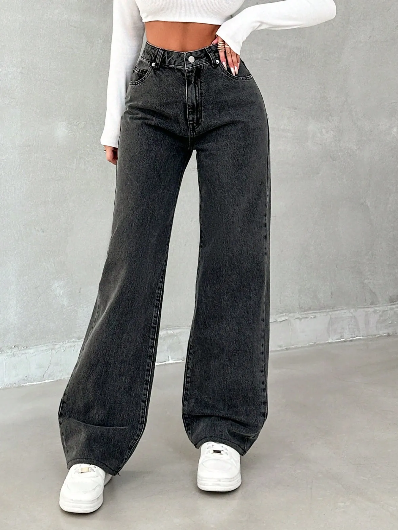 Dew Drop High-Waist Stretchable Denim