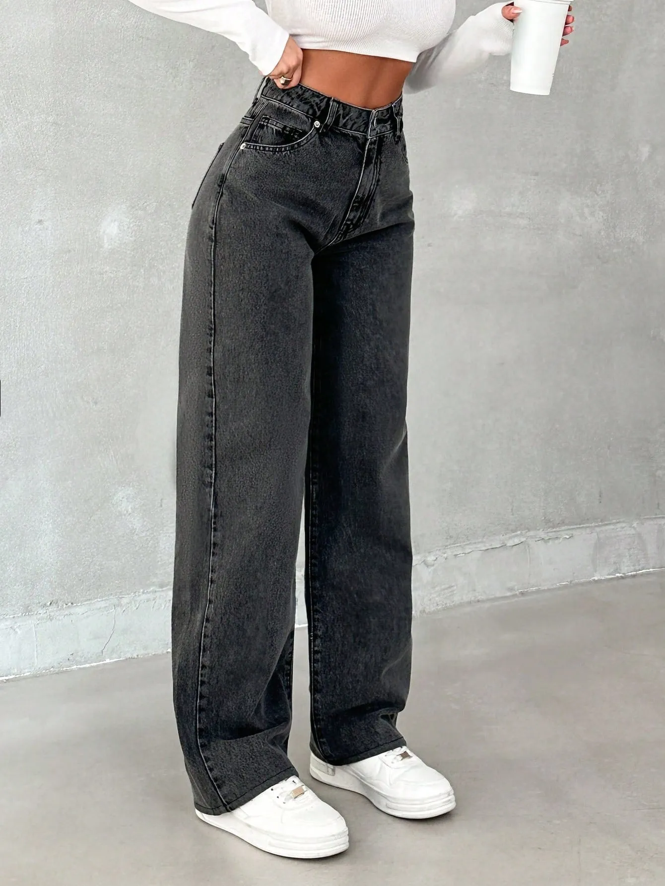 Dew Drop High-Waist Stretchable Denim