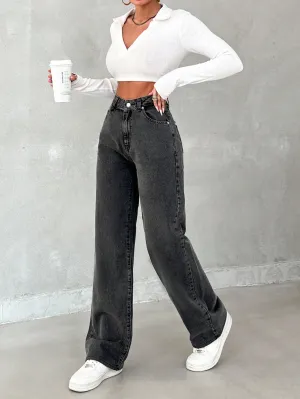 Dew Drop High-Waist Stretchable Denim
