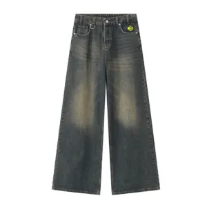 DF|Retro Clean-Fit Distressed Loose Jeans