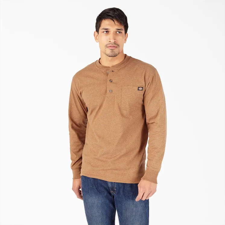 Dickies Heavyweight Henley Tee Brown Duck Heather
