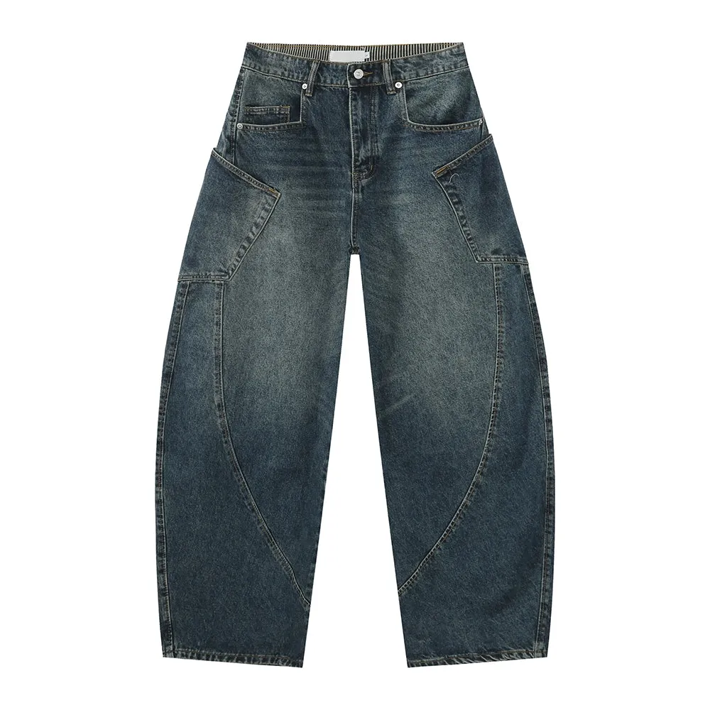 Distressed Loose Fit Floor-Length Jeans