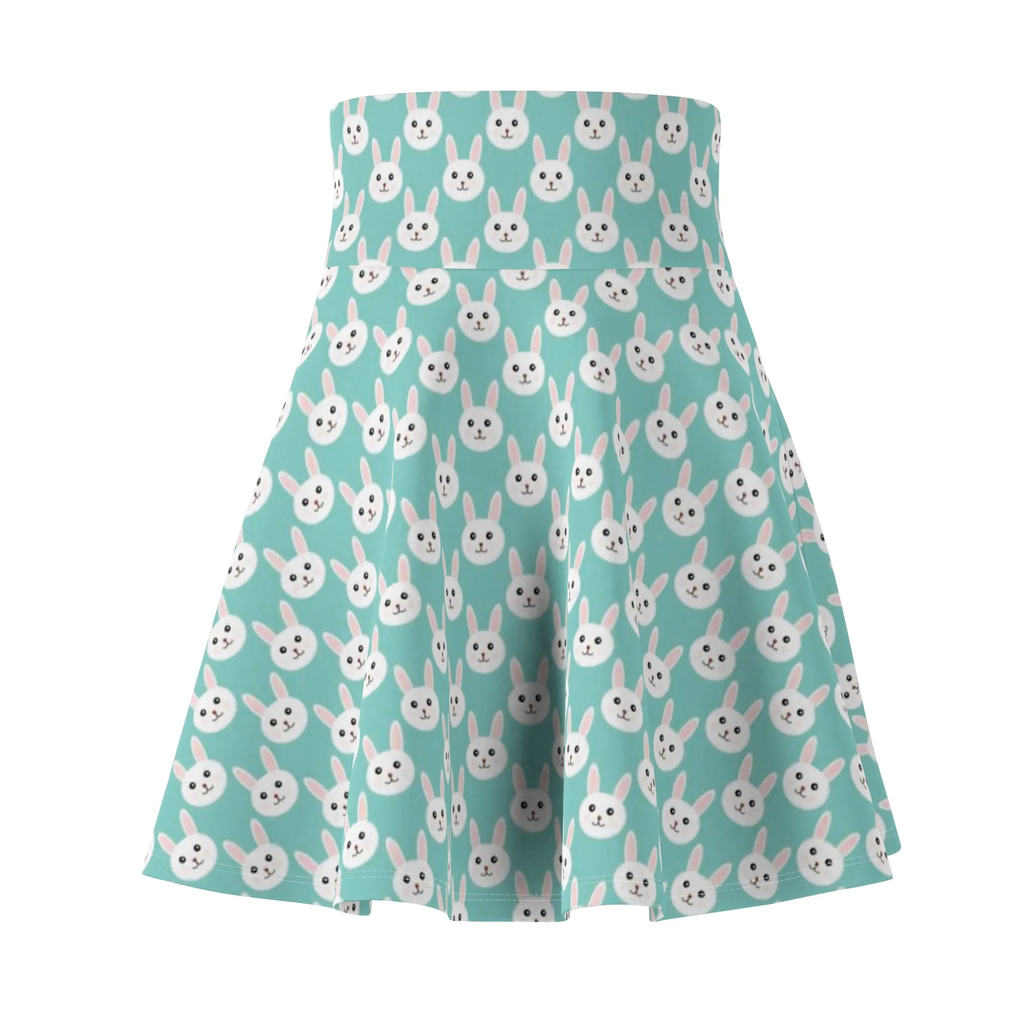 Easter Bunny Colorful Womens Flare Skater Skirt - Saiko Studio